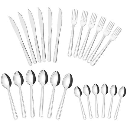 Imagem de Jogo De Talheres Búzios Aço 24 Pçs Inox Faqueiro Tramontina
