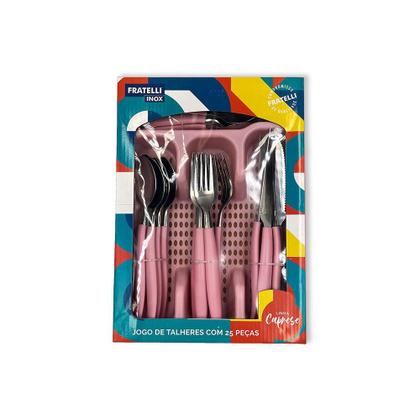 Imagem de Jogo de Talheres Completo Kit Faqueiro Inox Com Gaveteiro Organizador 25 Peças Escorredor