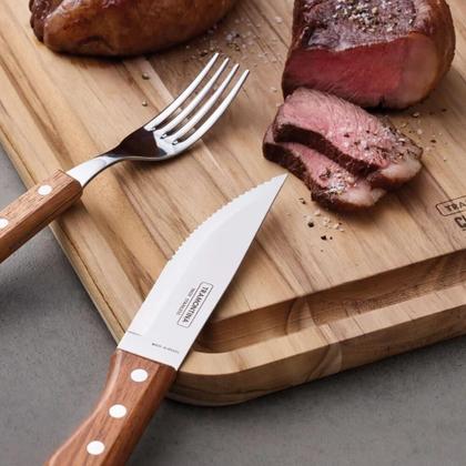 Imagem de Jogo De Talheres em Aço Inox para Churrasco Garfos e Facas Grandes - Tramontina