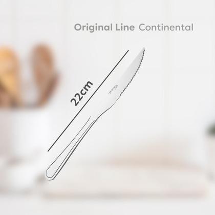 Imagem de Jogo de Talheres Garfo e Faca Aço Inox 24pçs Continental Original Line Bar Buffet Restaurante Lanchonete Padaria Quiosque