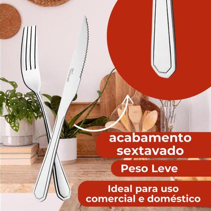 Imagem de Jogo de Talheres Garfo e Faca Inox 48 Peças Continental Original Line Faqueiro Cozinha Restaurante Buffet Lanchonete Bar