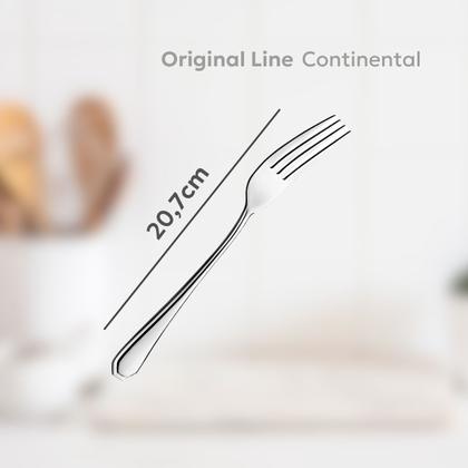 Imagem de Jogo de Talheres Garfo e Faca Inox 48 Peças Continental Original Line Faqueiro Cozinha Restaurante Buffet Lanchonete Bar