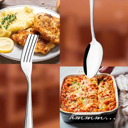 Imagem de Jogo de Talheres Garfo e Faca Inox 48 Peças Continental Original Line Faqueiro Cozinha Restaurante Buffet Lanchonete Bar