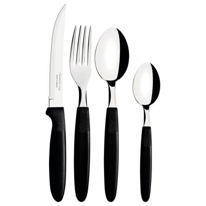 Imagem de Jogo de Talheres Tramontina Ipanema Faqueiro 24 Pçs com Pote  Aço Inox e Cabos de Polipropileno