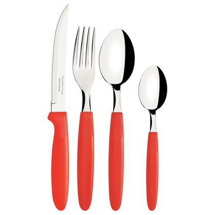 Imagem de Jogo de Talheres Tramontina Ipanema Faqueiro 24 Pçs com Pote  Aço Inox e Cabos de Polipropileno