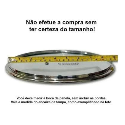 Imagem de Jogo De Tampas De Vidro Para Panelas Com Puxadores 16/18/20/22/24