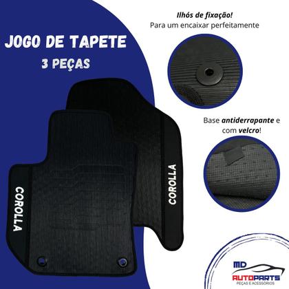 Imagem de Jogo de Tapete Compatível com Corolla 2008 2009 2010 2011 2012 2013 a 2017 Kit Automotivo