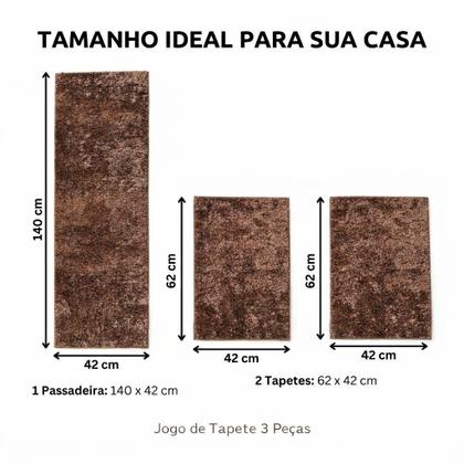 Imagem de Jogo de Tapete Cozinha 3 Peças Carpet Antiderrapante