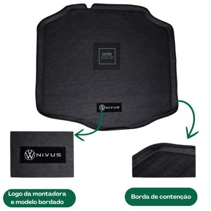 Imagem de Jogo de Tapetes P/ Nivus e Bandeja Flexível Emborrachado Impermeável Resistente À Água Sem Odor Pvc