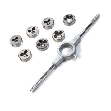 Imagem de Jogo De Tarracha Cossinete Para Abrir Rosca Vira Macho 8 Peças Profissional
