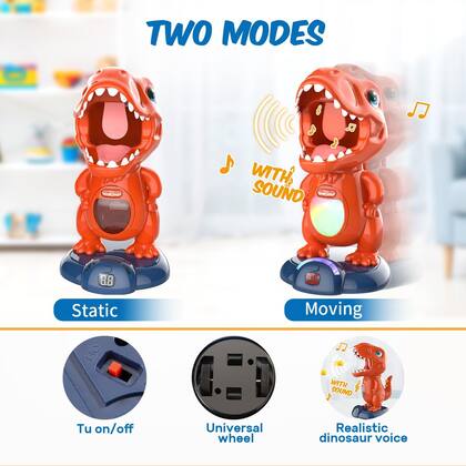 Imagem de Jogo de Tiro com Dinossauro Móvel Toy EagleStone - Pistola com Bomba de Ar