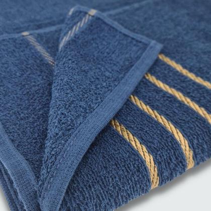 Imagem de Jogo de Toalha 8 peças Coleção Montreal 100% Algodão Azul+Bege