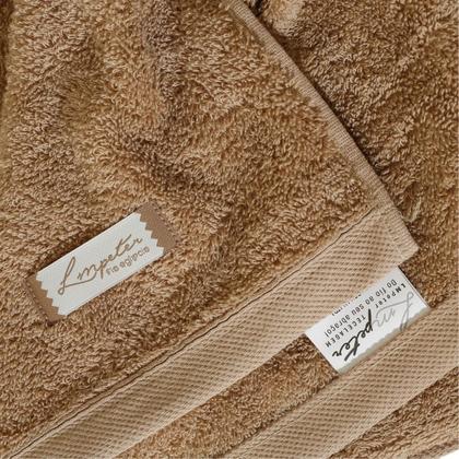 Imagem de Jogo de Toalha Algodão Egípcio Bege/Branca 04 Pç Banhão/Gigante -Quefren (2 Banho + 2 Rosto) LMpeter