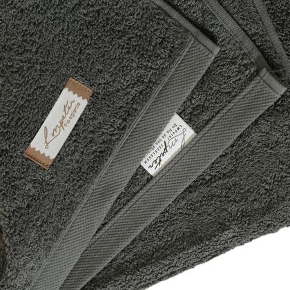 Imagem de Jogo de Toalha Algodão Egípcio Cinza/Branca 04 Pç Banhão/Gigante -Quefren (2 Banho + 2 Rosto) LMpeter