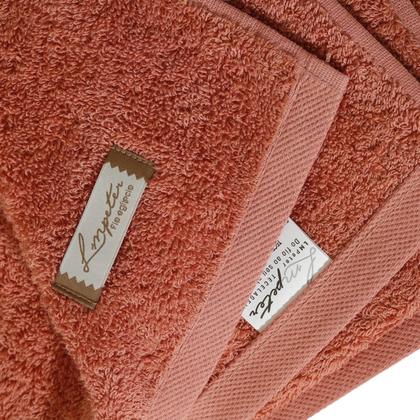 Imagem de Jogo de Toalha Algodão Egípcio Rosa/Bege 04 Pç Banhão/Gigante -Quefren (2 Banho + 2 Rosto) LMpeter