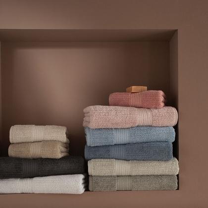 Imagem de Jogo De Toalha Banhão Buddemeyer 5 Peças Fio Canelado Penteado Cinza