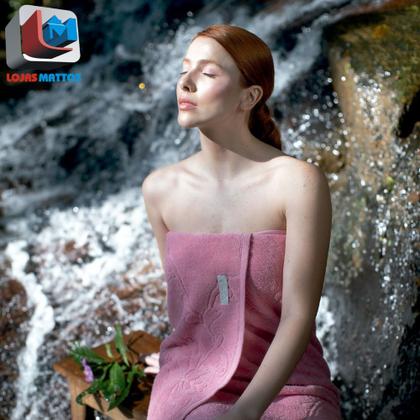 Imagem de Jogo de Toalha Banhão Gigante Atlântica Barra Veludo 100% Algodão Fio Penteado Alto Relevo