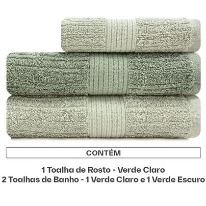 Imagem de Jogo de Toalha Buddemeyer Fio Penteado Canelado 100% Algodão 3 peças Banho e Rosto