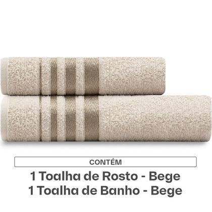 Imagem de Jogo de Toalhas 100% Algodão 2 Peças Banho e Rosto Karsten Emcompre