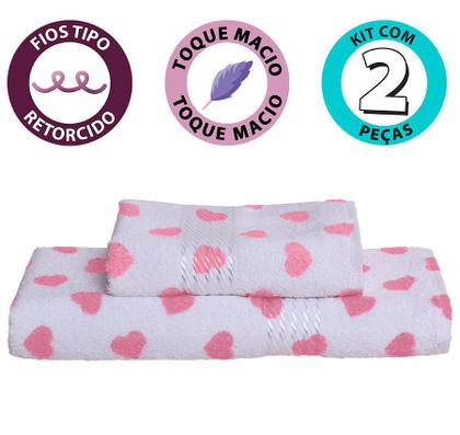 Imagem de Jogo de Toalhas 2 pçs Banho e Rosto 100% Algodão Felpuda Dohler Prisma Formosa