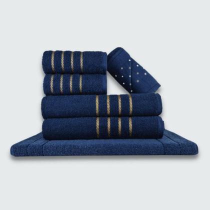 Imagem de Jogo De Toalhas 24 Ps Coleo Montreal 100% Algodo Az+mr+rs+bg