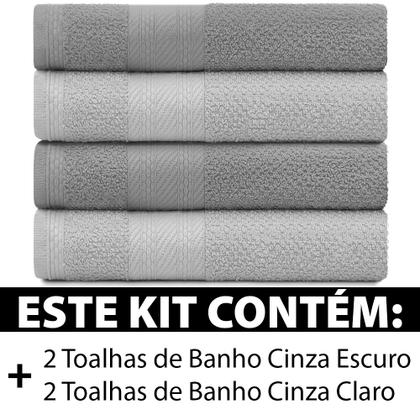 Imagem de Jogo de Toalhas 4 Peças Banho 100% Algodão Empire Karsten