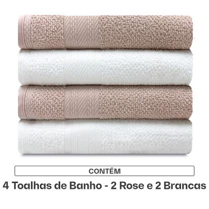 Imagem de Jogo de Toalhas 4 Peças Banho 100% Algodão Empire Karsten