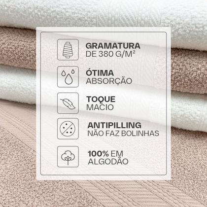 Imagem de Jogo de Toalhas 4 Peças Banho 100% Algodão Empire Karsten