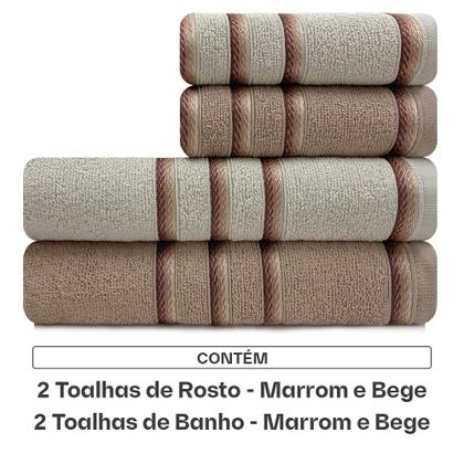 Imagem de Jogo de Toalhas 4 Peças Banho e Rosto 100% Algodão Appel Classic