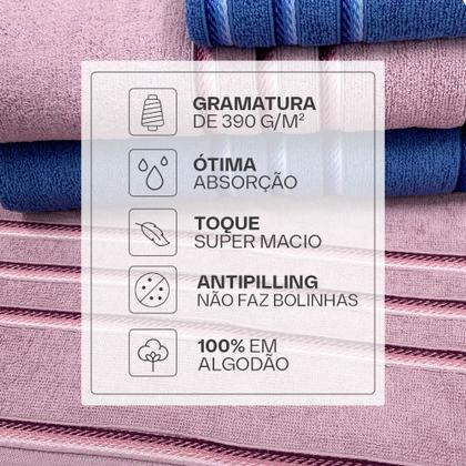 Imagem de Jogo de Toalhas 4 Peças Banho e Rosto 100% Algodão Appel Classic
