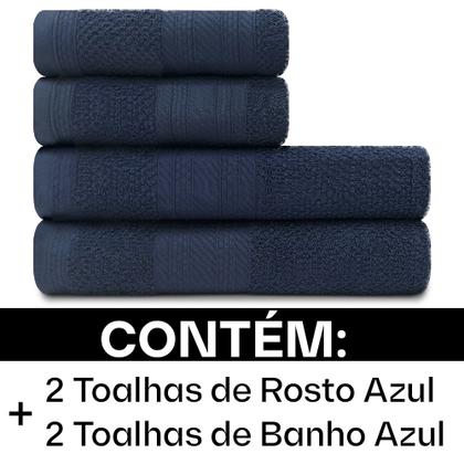 Imagem de Jogo De Toalhas 4 Peças - Banho e Rosto 100% Algodão Empire Karsten - Emcompre