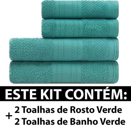 Imagem de Jogo De Toalhas 4 Peças - Banho e Rosto 100% Algodão Empire Karsten - Emcompre