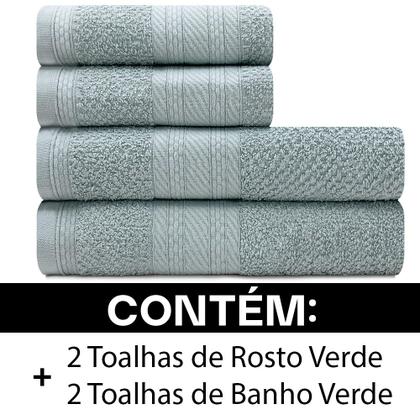 Imagem de Jogo De Toalhas 4 Peças - Banho e Rosto 100% Algodão Empire Karsten - Emcompre