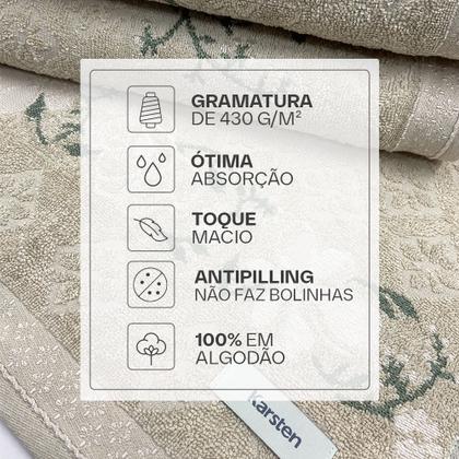 Imagem de Jogo De Toalhas 4 Peças - Banho e Rosto Algodão Antipiling Yuna Karsten - Emcompre