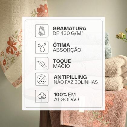 Imagem de Jogo De Toalhas 4 Peças - Banho e Rosto Algodão Antipiling Yuna Karsten - Emcompre