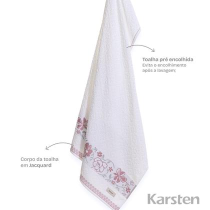 Imagem de Jogo De Toalhas 4 Peças - Banho e Rosto Algodão Antipiling Yuna Karsten - Emcompre
