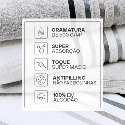 Imagem de Jogo De Toalhas 4 Peças - Banho + Rosto Algodão Fio Penteado Lumina Karsten - Emcompre