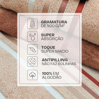 Imagem de Jogo De Toalhas 4 Peças - Banho + Rosto Algodão Fio Penteado Lumina Karsten - Emcompre