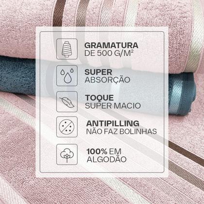 Imagem de Jogo De Toalhas 4 Peças - Banho + Rosto Algodão Fio Penteado Lumina Karsten - Emcompre