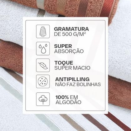 Imagem de Jogo De Toalhas 4 Peças - Banho + Rosto Algodão Fio Penteado Lumina Karsten - Emcompre