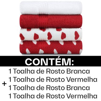 Imagem de Jogo de Toalhas 4 Peças - Rosto Felpuda 100% Algodão Prisma - Emcompre