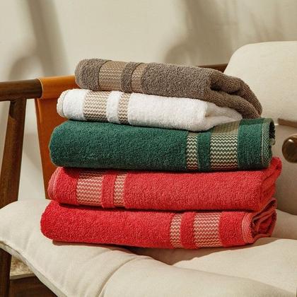 Imagem de Jogo de Toalhas Banho 04 Peças - Terracota/Branca - Princess - (02 Banho + 02 Rosto) - LMpeter