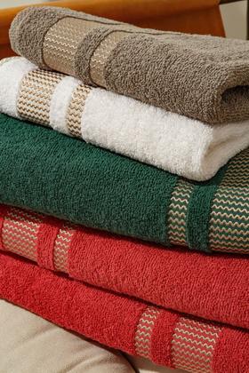 Imagem de Jogo de Toalhas Banho 04 Peças - Terracota/Branca - Princess - (02 Banho + 02 Rosto) - LMpeter