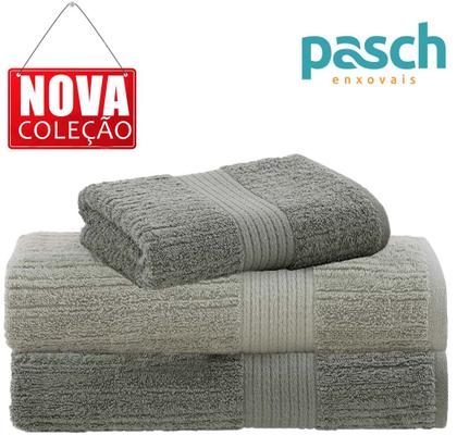 Imagem de Jogo De Toalhas Banho 3 Peças Fio Penteado Canelado Buddemeyer