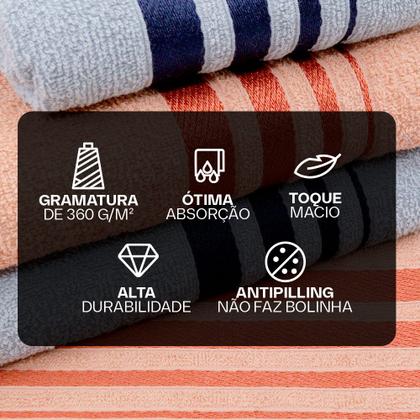 Imagem de Jogo de Toalhas de Algodão 4 Peças Banho e Rosto Karsten - Emcompre