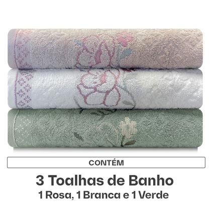 Imagem de Jogo de Toalhas de Banho Karsten 100% Algodão 3 Peças Yuna