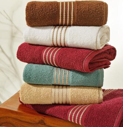 Imagem de Jogo de Toalhas Gigante / Banhão 6 Peças Quasar - Rubi/Branco/Azul - (03 Banho + 03 Rosto) - LMpeter