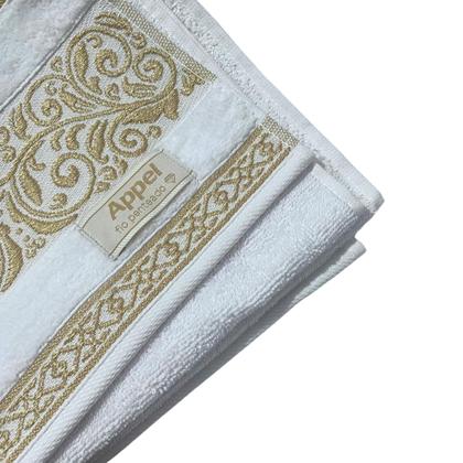 Imagem de Jogo de Toalhas La Vie  2 Peças com Fio Penteado, Barra Aveludada e Fios Dourados