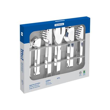 Imagem de Jogo de Utensílios 6 Peças Tramontina Utility 66800103 Inox