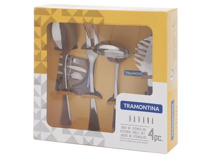 Imagem de Jogo de Utensílios Aço Inox 4 peças Havana Tramontina